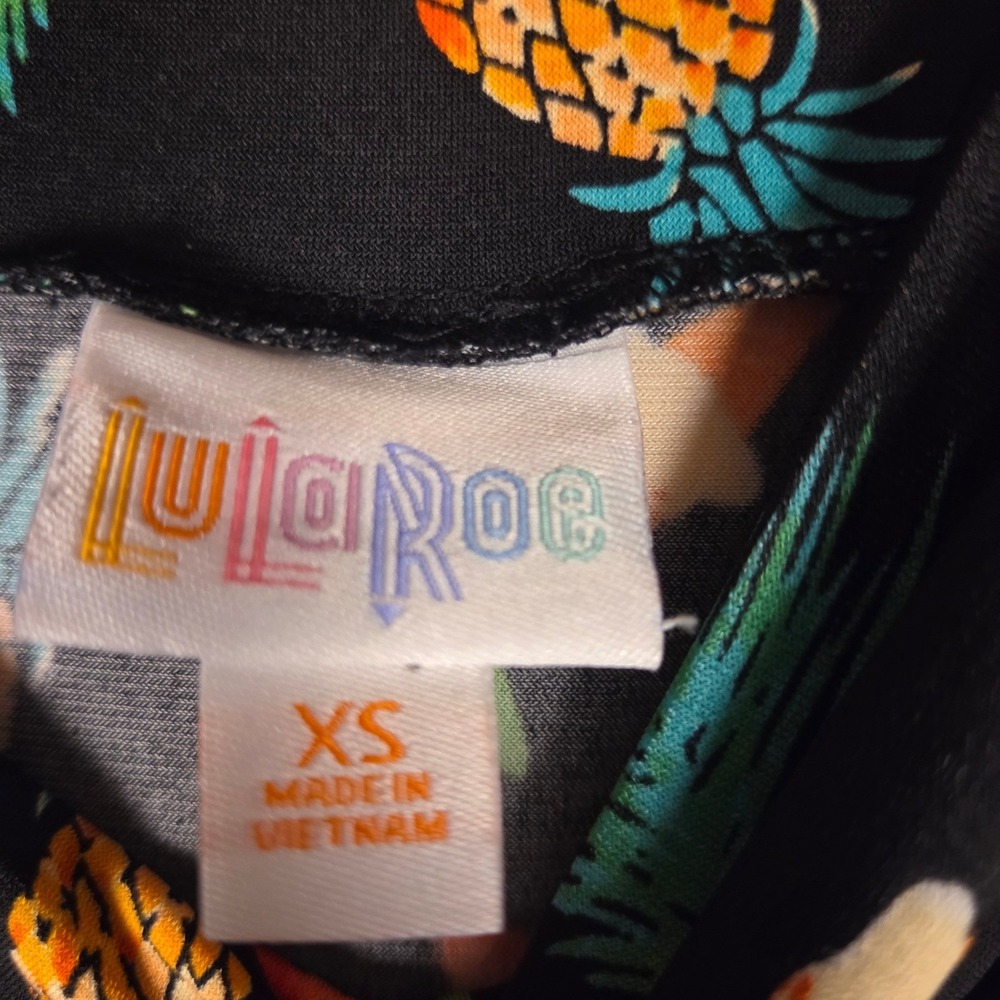 LuLaRoe Maxi Skirt Pineapple Watermelon Ice Cream Print Black XS - Picture 4 of 5
